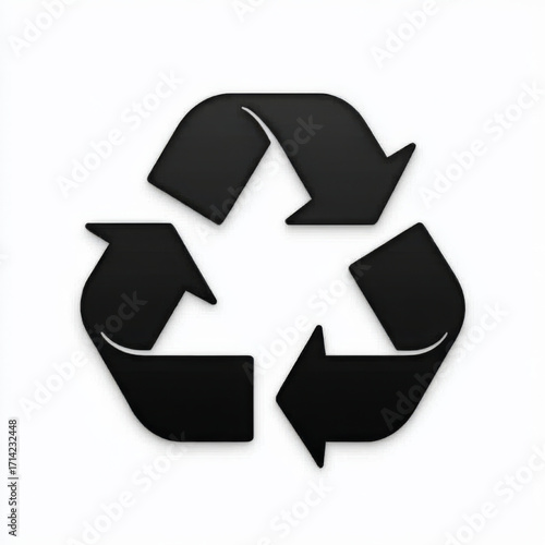 Wallpaper Mural Embossed 3D recycle symbol, stark black and white, representing eco-friendly practices and circular economy Torontodigital.ca