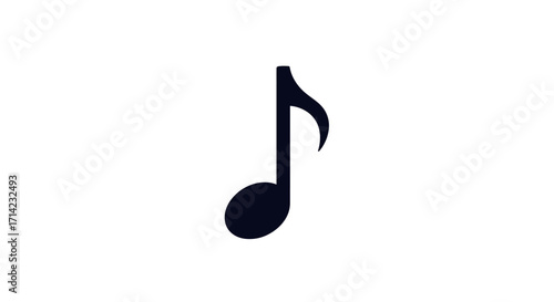 Musical Note Symbol Black Silhouette.