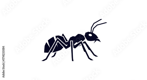 Black Ant Silhouette Illustration Graphic Design.
