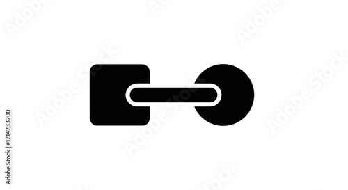 Simple black dumbbell icon for fitness and exercise.