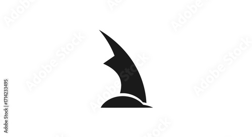 Abstract black sail shape design element.