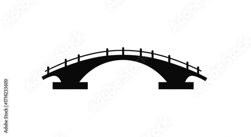 Silhouette of a classic arched bridge a symbol of connection and passage.