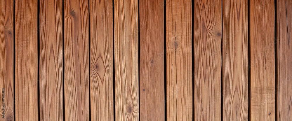 Naklejka premium Rustic brown wood planks, vertical grain, weathered texture, timber, rustic background