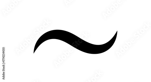 Simple black tilde symbol graphic element isolated.