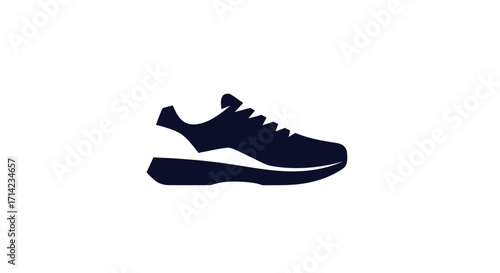 Modern athletic running shoe icon isolated on white.