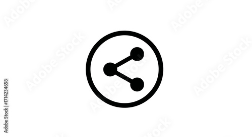 Share icon in a circle representing connection and networking.