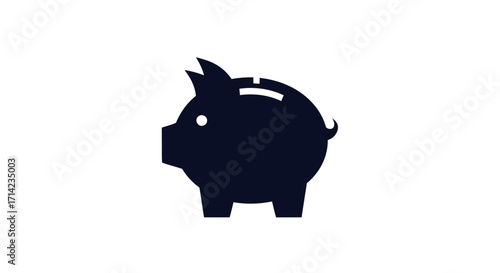 Dark silhouette of a classic piggy bank representing savings and financial security.