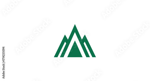 Green mountain range logo representing nature and outdoor adventures.