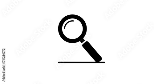 Magnifying glass icon on a line representing search or investigation.