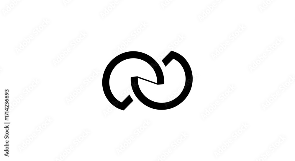 Obraz premium Intertwined circles logo design.