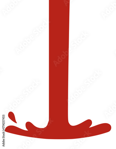 Red paint splashes collide isolated on white