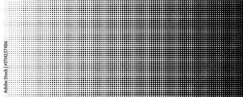 Dotted halftone gradient texture. Vanishing polka dot background. Repeating dots gradation pattern background. Black fading comic pop art overlay backdrop.