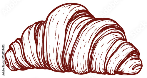 Vector illustration of a croissant with plump edges