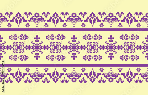 Elegant luxury damask seamless pattern with vintage floral ornament, suitable for wallpaper, packaging, wedding invitations, and fabric design.