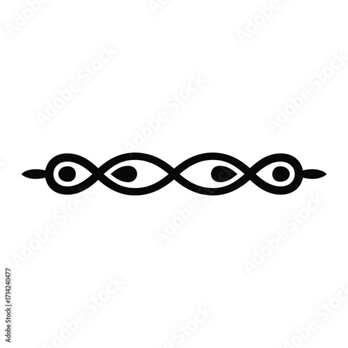 Black Ornamental Eye Border Design Keywords: ornamental, border, design, decorative, element
