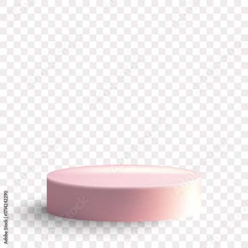 Minimalistic pink pedestal for presenting products or objects. Eps 10