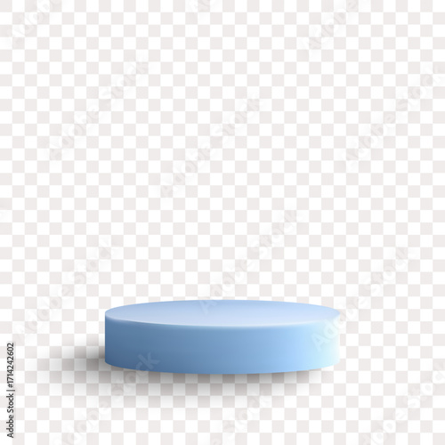Blue round platform for showcasing cosmetics or other goods. Eps 10