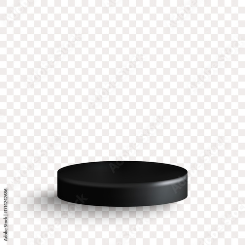 Black round platform for showcasing cosmetics or jewelry. Eps 10