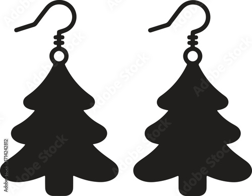 Festive Christmas tree earrings holiday accessory