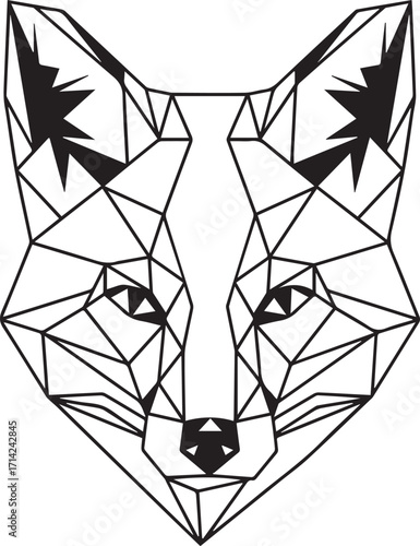 Geometric fox head outline icon featuring sharp angles and modern polygonal design