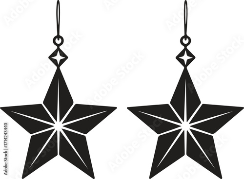 Elegant star earrings for your stylish design needs