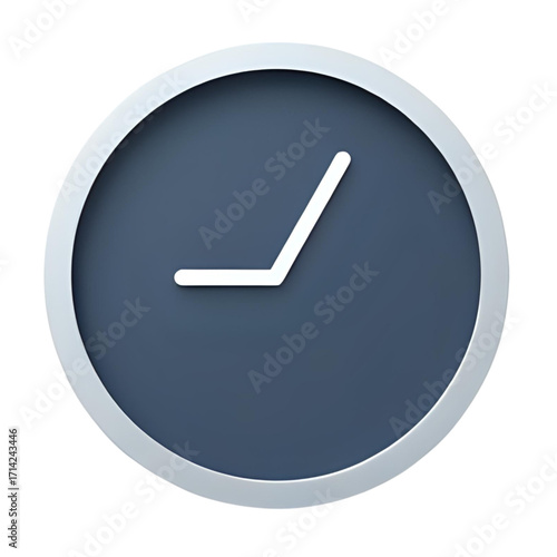 Modern Clock Icon in a Minimalist Style, Indicating Time and Punctuality, with a Clean Design