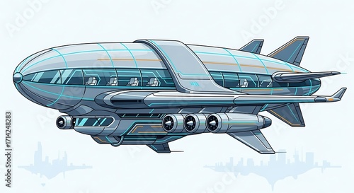 Airship over City.