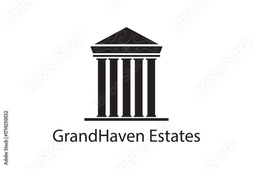 Modern real estate logo design featuring a clean house and property icon, perfect for realtors and property developers.