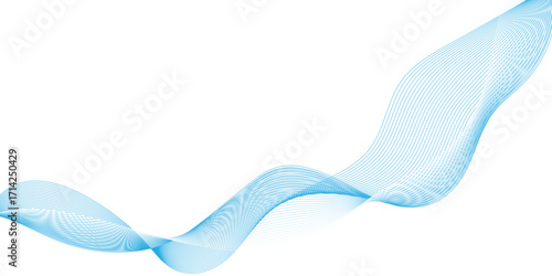 Abstract blue wave lines pattern for banner, modern technology blue line whit white background, Curve wave seamless pattern, line art striped graphic template.