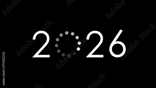 Animation towards the new year 2026. 2026 happy new year. Change of year from 2025 to 2026. Almost reaching the New Year. grid background