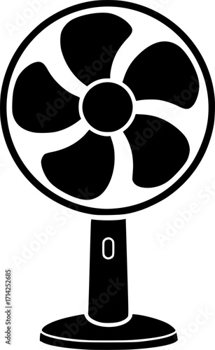 electric fan silhouette vector illustration. Vector black silhouette. with white background

