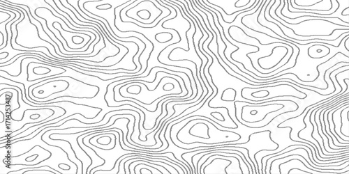 Abstract pattern with lines topographic map background, abstract wavy topographic geography line art cloud, geometric strip grid line topo map technology modern design.