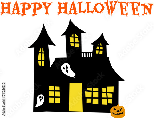 Haunted House Happy Halloween Design