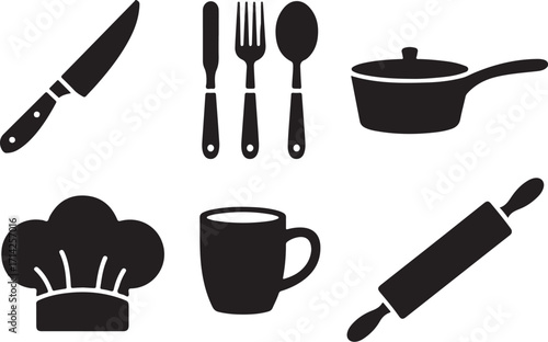 Cooking essentials for culinary adventures icons