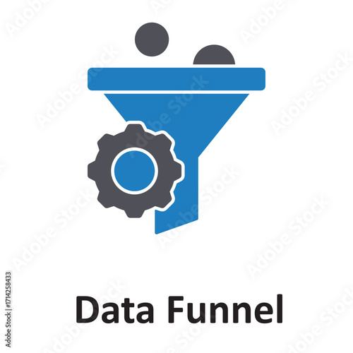 Data funnel Vector Icon which can easily modify or edit