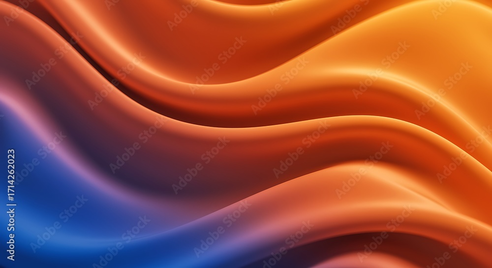 Fototapeta premium Abstract Gradient Waves Background with Smooth Silk Texture and Vibrant Colors Perfect for Modern Designs and Presentations