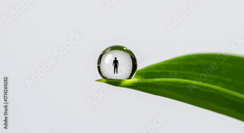 Optimistic Growth: Delicate Dewdrop Illustrates Nature's Pure Balance for Eco-Conscious Brands