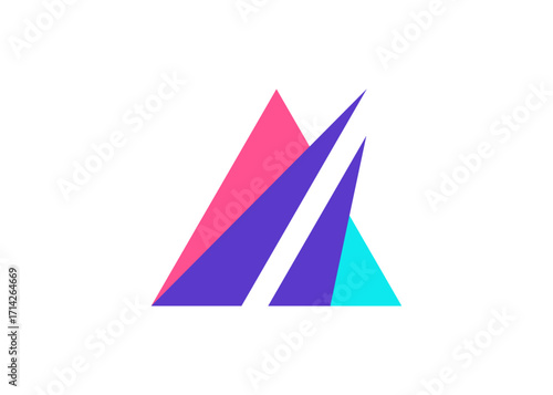 Abstract Letter A Logo. Flat Vector Logo Design Template Element.