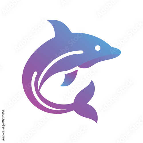 colorful dolphin  fish gradient logo