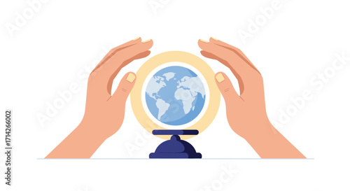 Cultivating Calm: Flat Design Illustration of Mindful Growth and Sustainable Living for Conscious Consumers