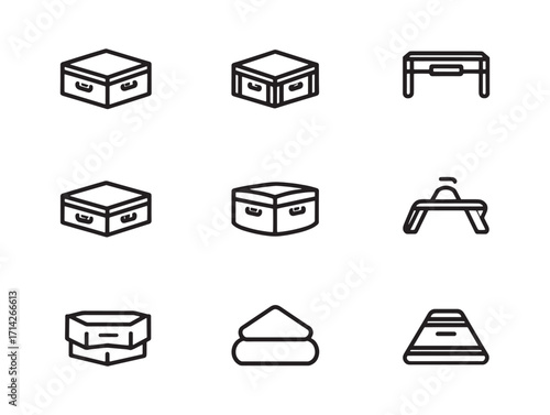 Plyo Box Abstract Clean Outline Illustration
