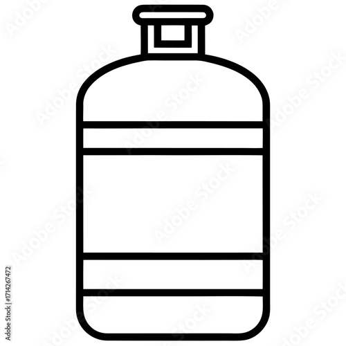 Line Art of gas cylinder Bottle on white background