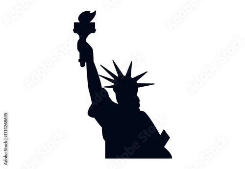 Statue of Liberty emoji symbol sign icon vector illustration isolated flat New York United States of America USA landmark tourism
