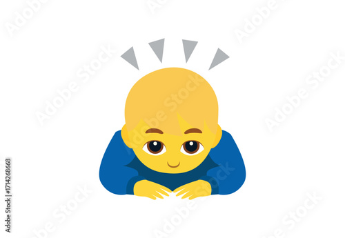 man person bowing deeply dogeza apology large favour emoji symbol sign icon vector illustration isolated flat