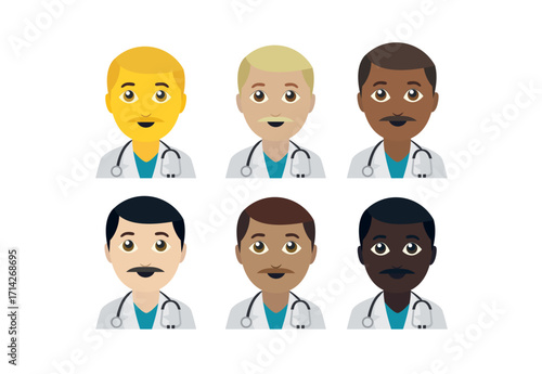 doctor man male men emoji symbol sign icon vector illustration isolated flat