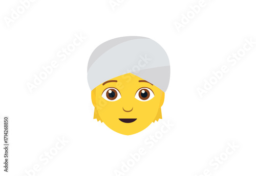 person wearing a turban non-binary emoji symbol sign icon vector illustration isolated flat