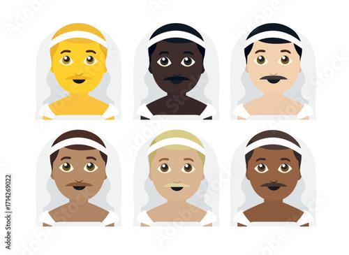 male bride man wedding husband person wearing a veil emoji symbol sign icon vector illustration isolated flat