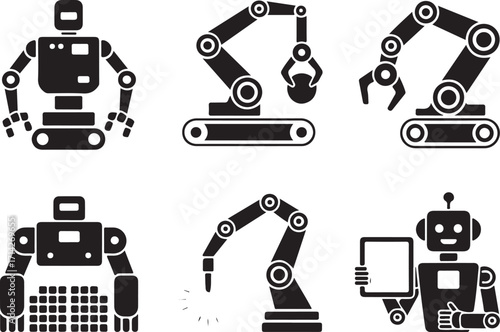 Robotics icons collection for innovative technology