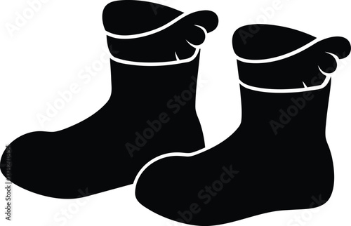 Santa boots silhouette vector illustration