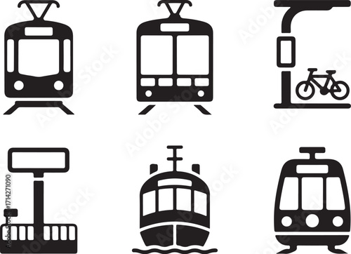 City transportation icons perfect for urban mobility